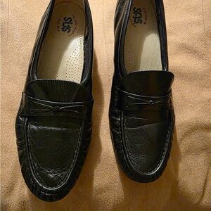 SAS Elegant Black Leather Slip-Ons
